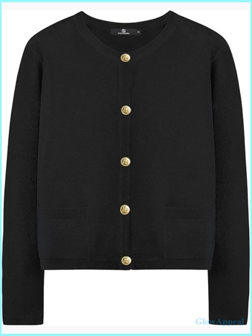 Cropped Cardigan Sweater Long Sleeve Button Front Knit Top